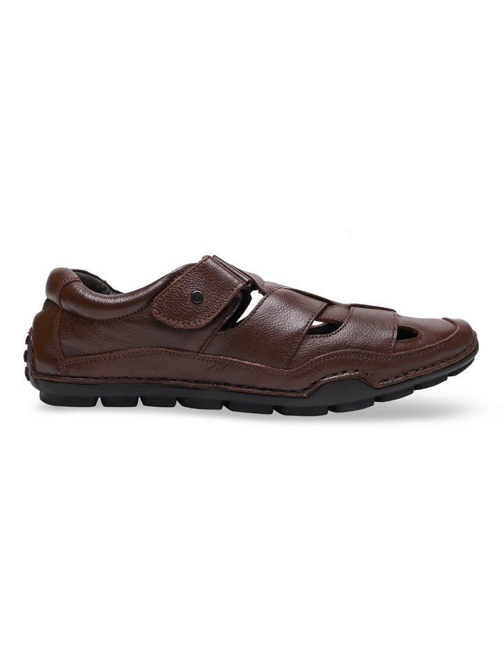 Regal Brown Men Leather Casual Fisherman Sandals
