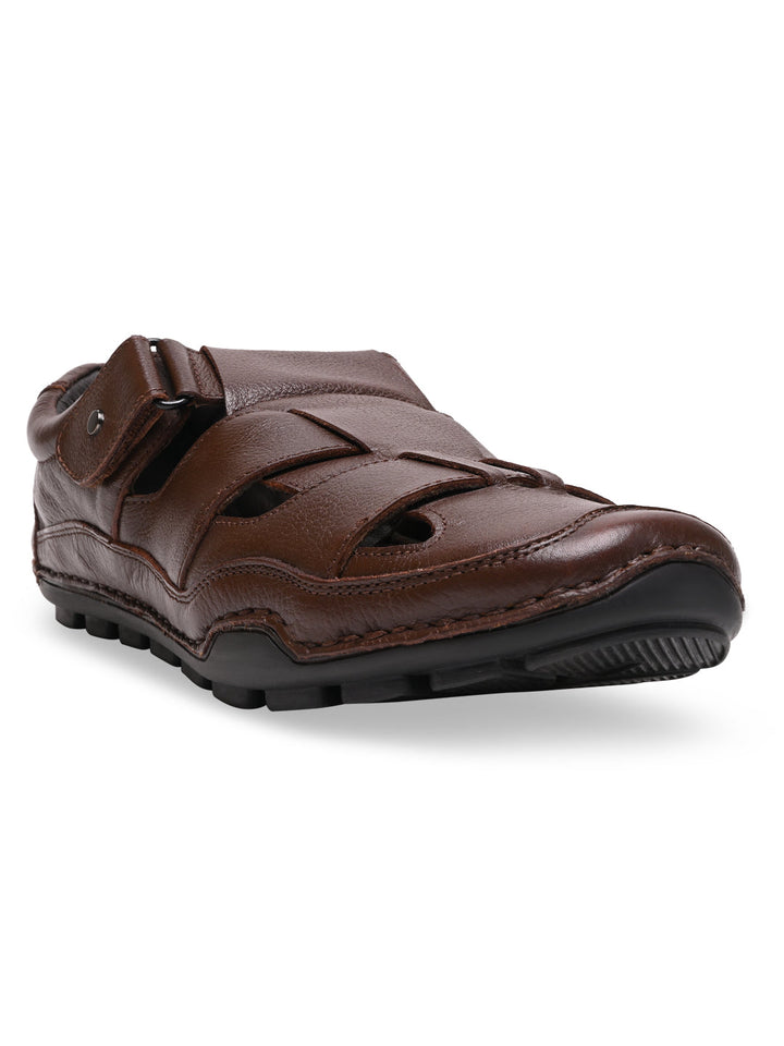 Regal Brown Men Leather Casual Fisherman Sandals