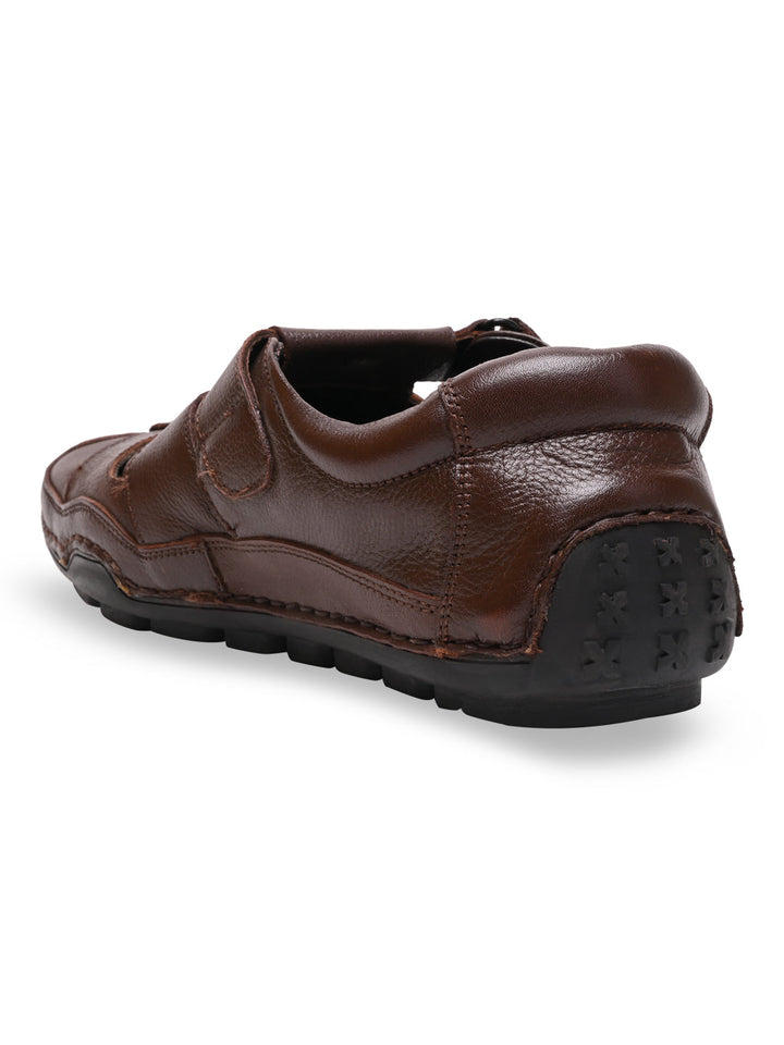 Regal Brown Men Leather Casual Fisherman Sandals