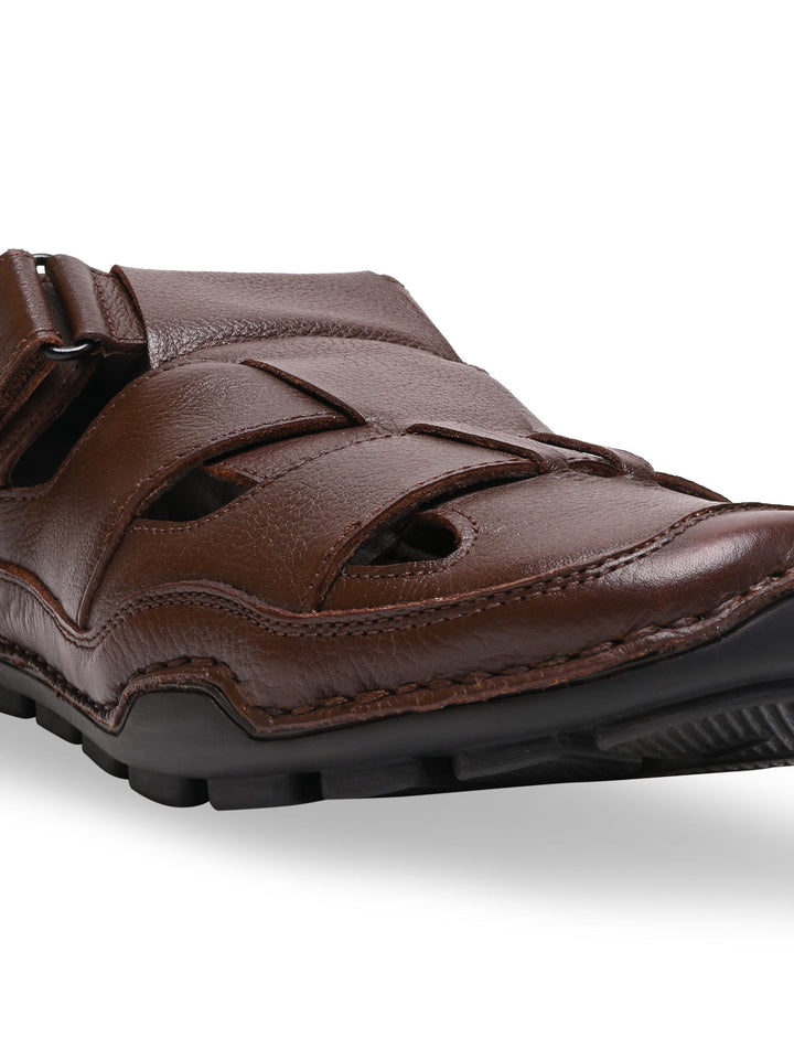 Regal Brown Men Leather Casual Fisherman Sandals