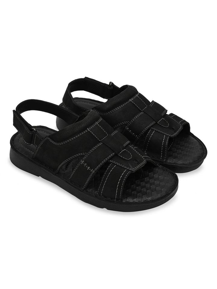 Regal Black Mens Leather Casual Sandals