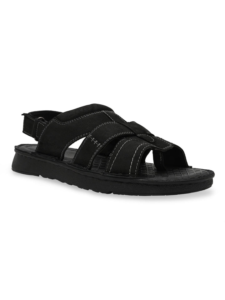 Regal Black Mens Leather Casual Sandals