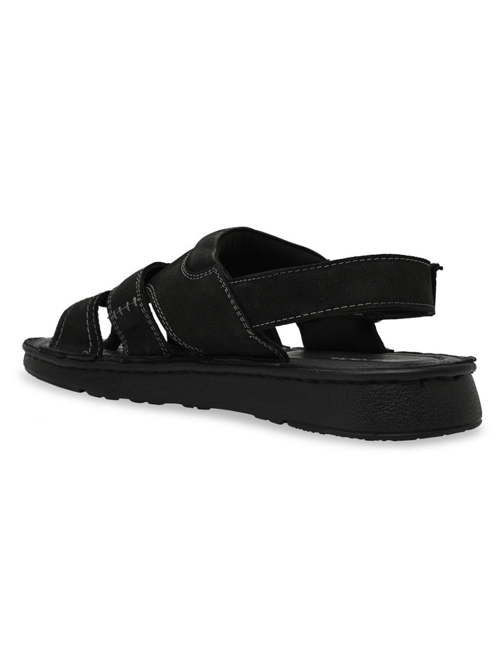 Regal Black Mens Leather Casual Sandals