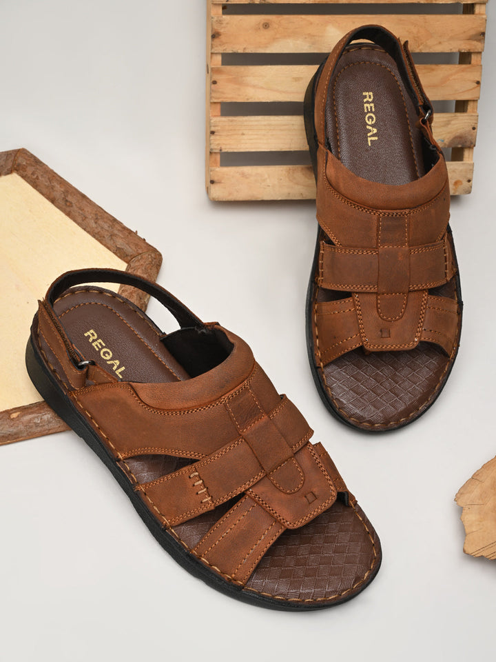 Regal Brown Mens Leather Casual Sandals