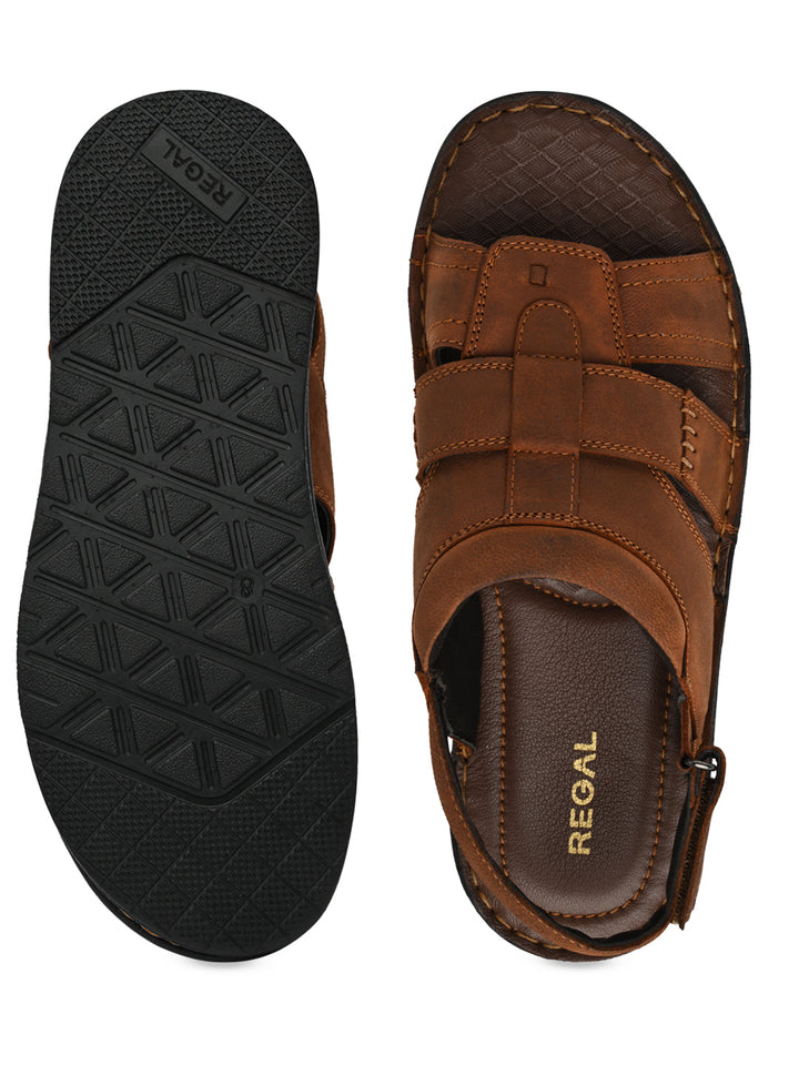Regal Brown Mens Leather Casual Sandals