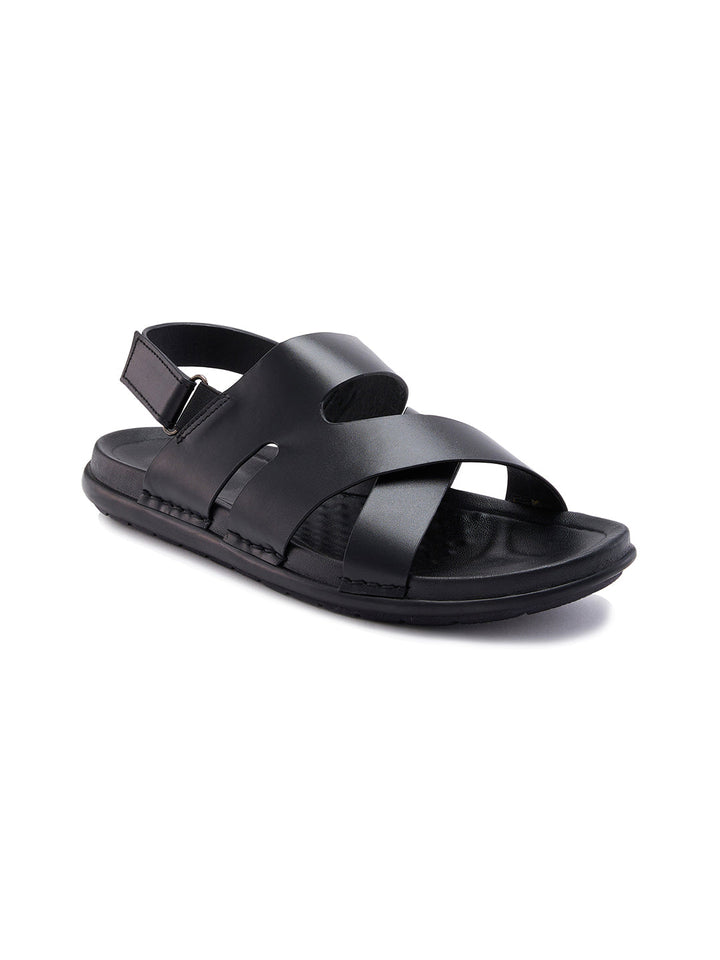 Regal Black Men Casual Leather Sandals