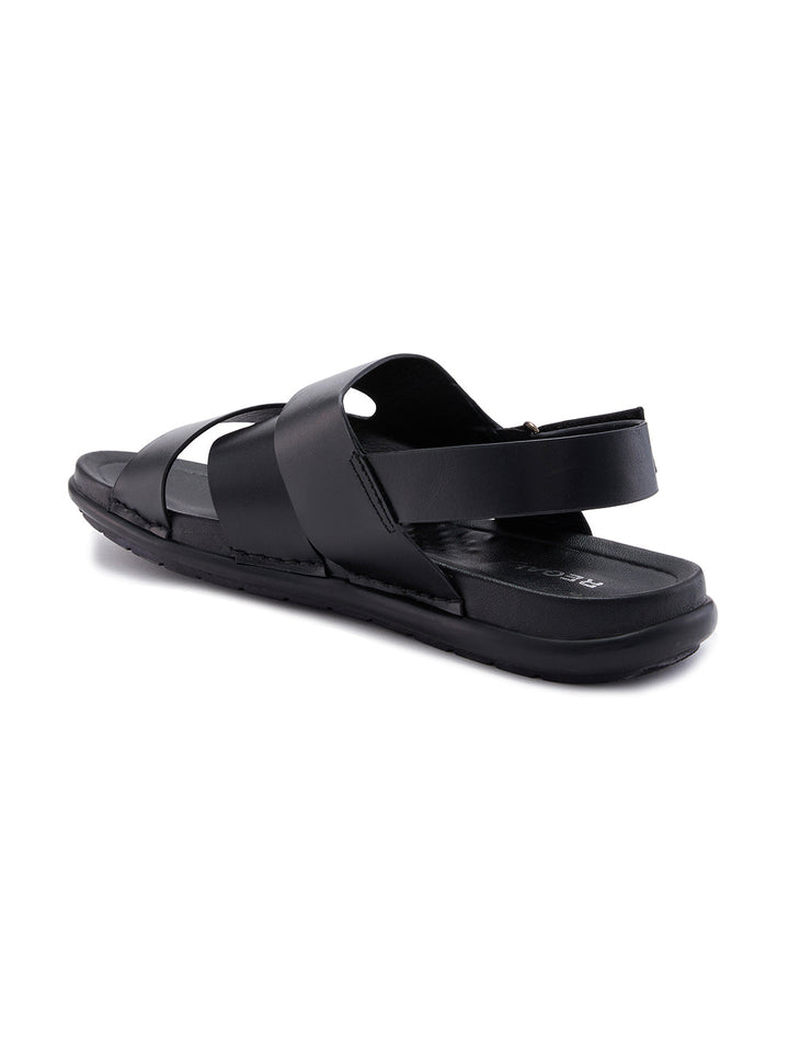 Regal Black Men Casual Leather Sandals
