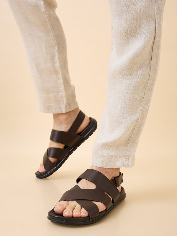 Regal Brown Men Casual Leather Sandals