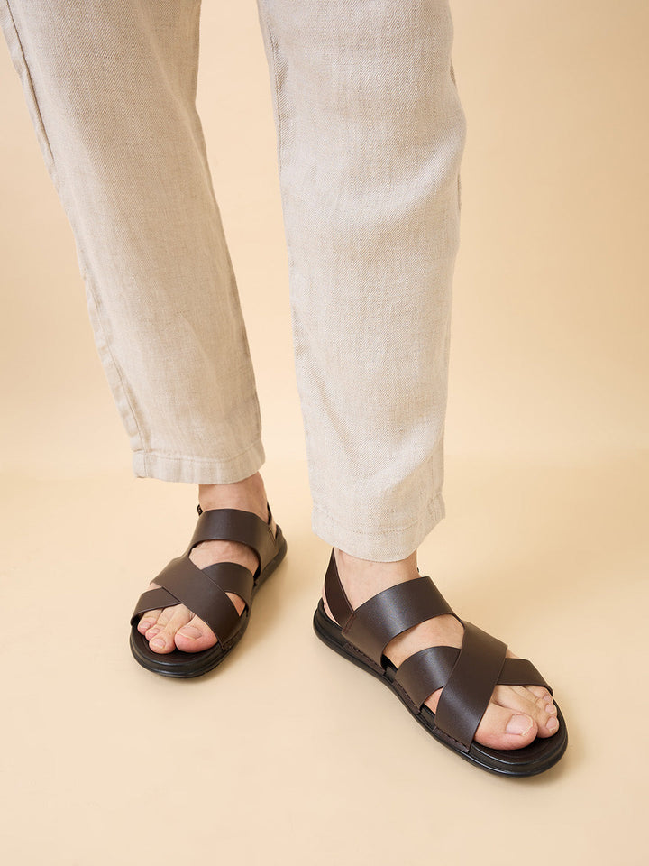 Regal Brown Men Casual Leather Sandals