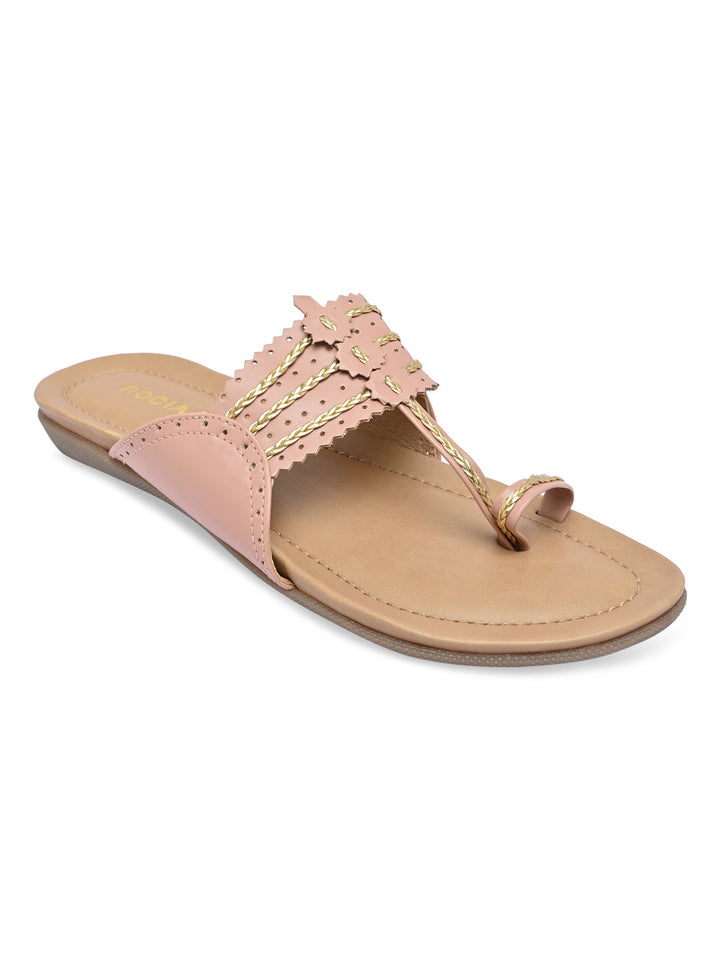 Rocia By Regal Pink Women Casual Kolhapuri Flats