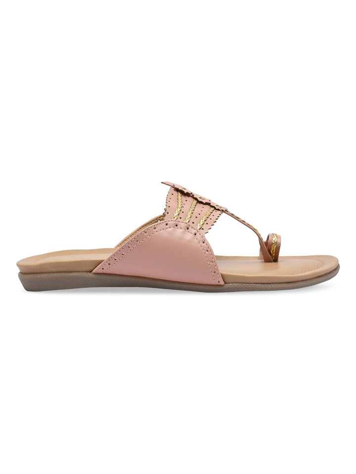 Rocia By Regal Pink Women Casual Kolhapuri Flats