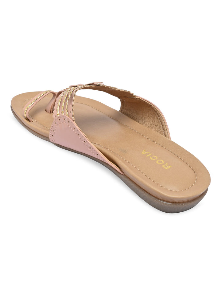 Rocia By Regal Pink Women Casual Kolhapuri Flats