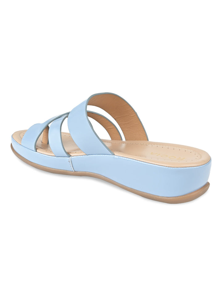 Rocia By Regal Blue Women Comfort Patent Flats