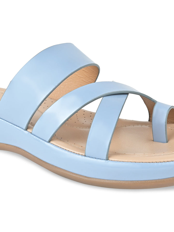 Rocia By Regal Blue Women Comfort Patent Flats