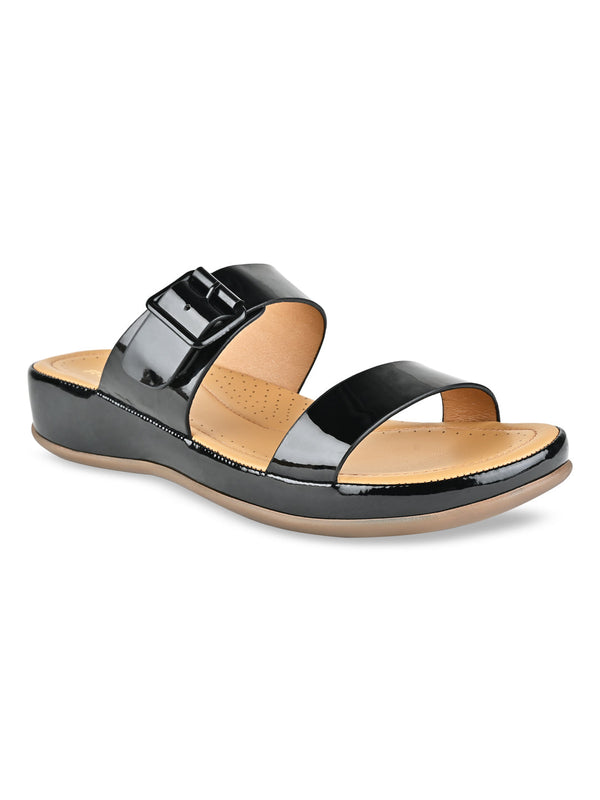 Rocia By Regal Black Women Patent Casual Flats