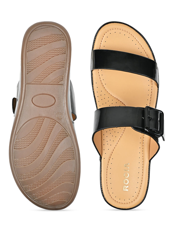 Rocia By Regal Black Women Patent Casual Flats