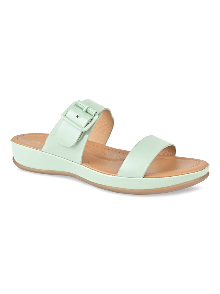 Rocia By Regal Green Women Patent Casual Flats