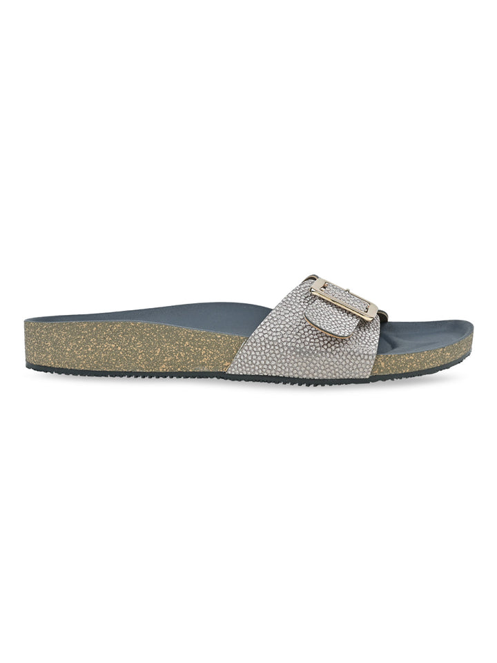 Rocia By Regal Antique Gold Women Slider Flats