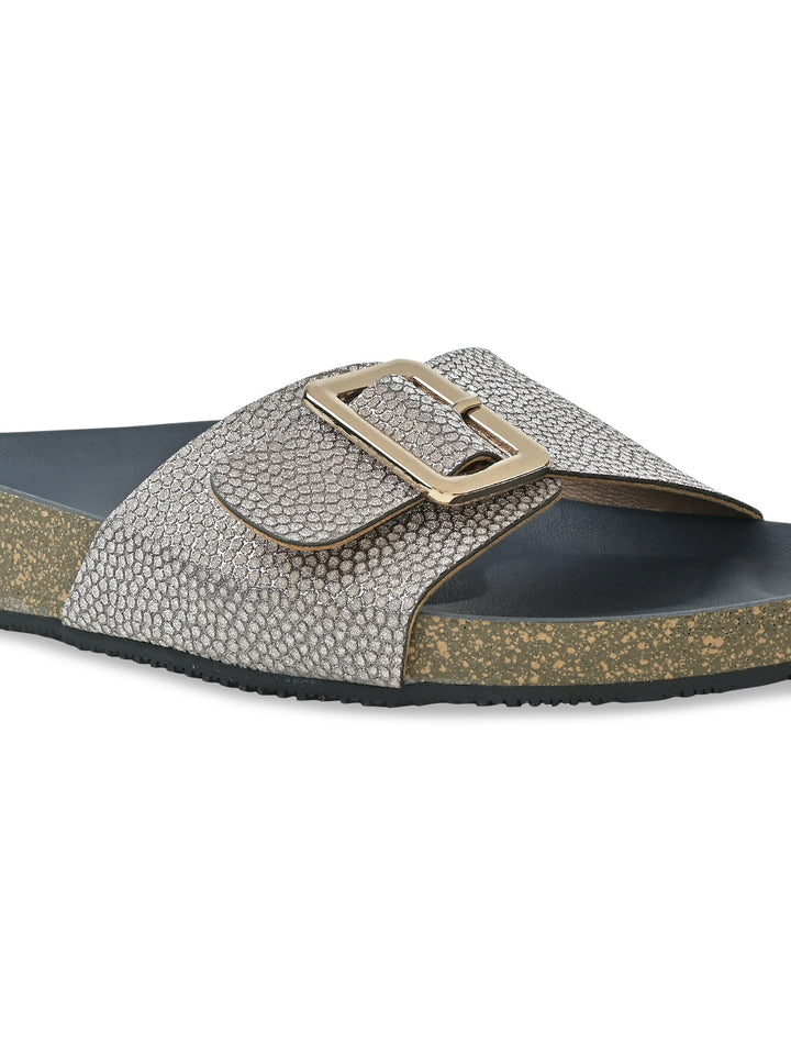 Rocia By Regal Antique Gold Women Slider Flats