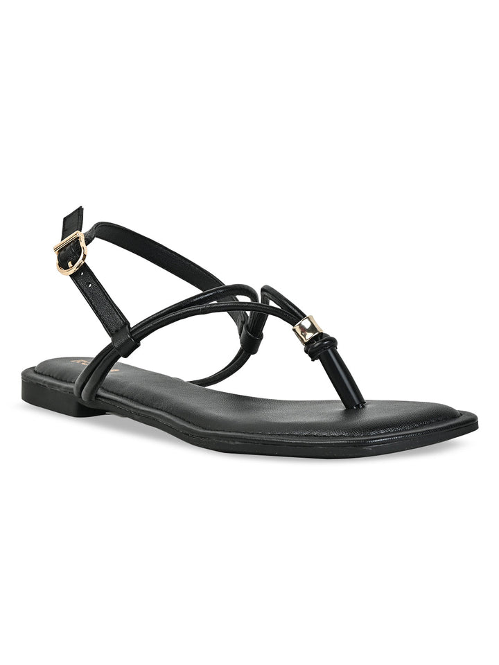 Rocia By Regal Black Women Casual Flat Sandals