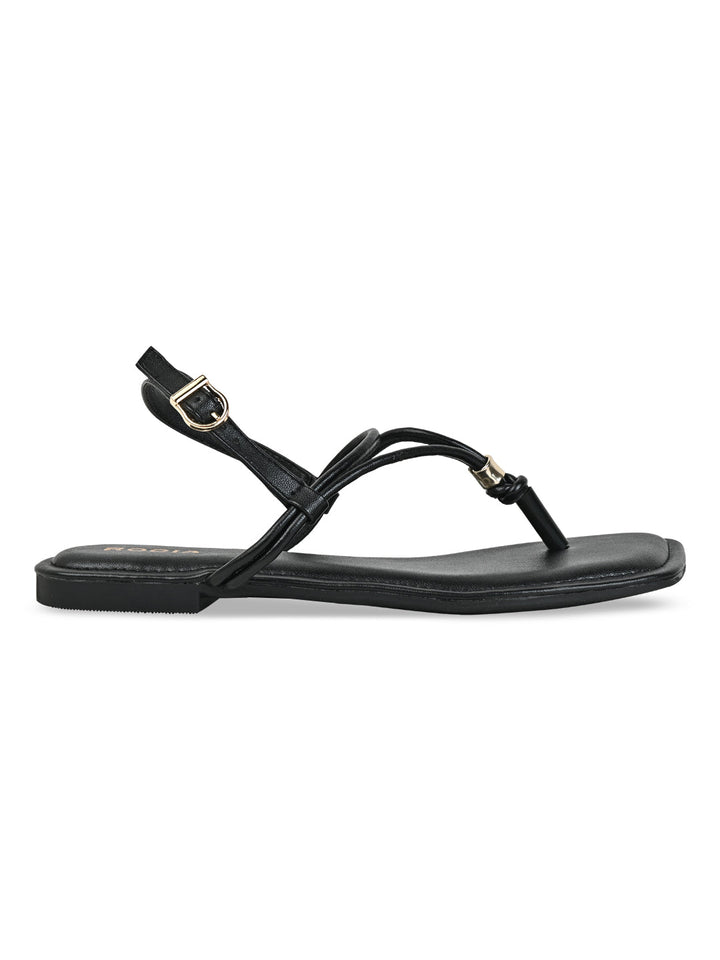 Rocia By Regal Black Women Casual Flat Sandals