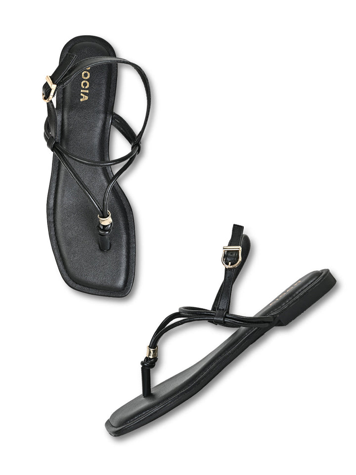 Rocia By Regal Black Women Casual Flat Sandals