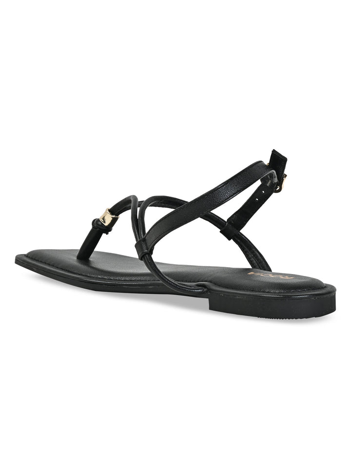Rocia By Regal Black Women Casual Flat Sandals