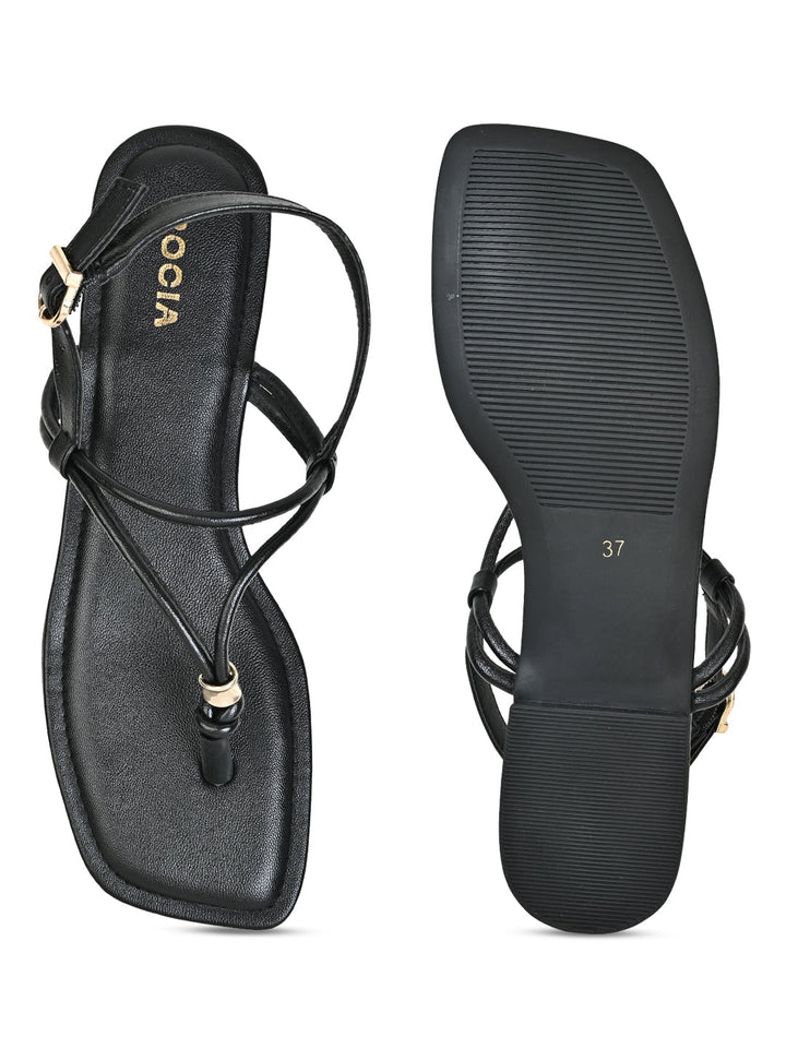 Rocia By Regal Black Women Casual Flat Sandals