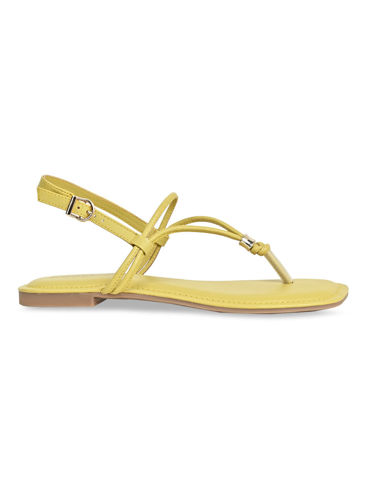 Rocia By Regal Mustard Women Casual Flat Sandals