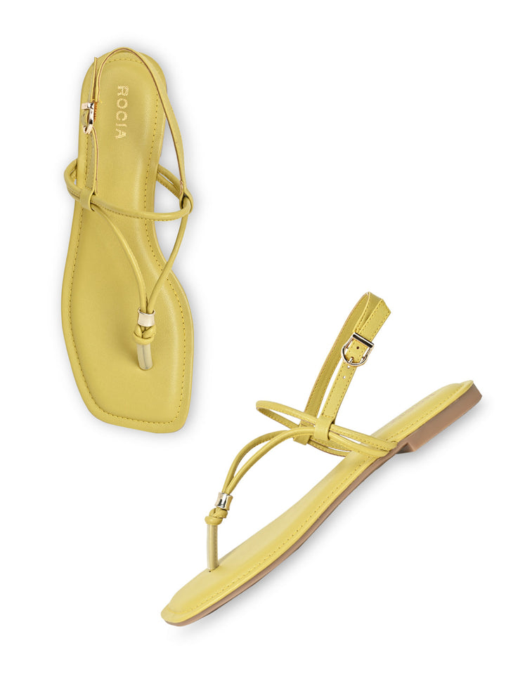 Rocia By Regal Mustard Women Casual Flat Sandals