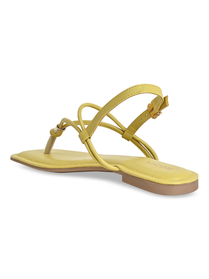 Rocia By Regal Mustard Women Casual Flat Sandals