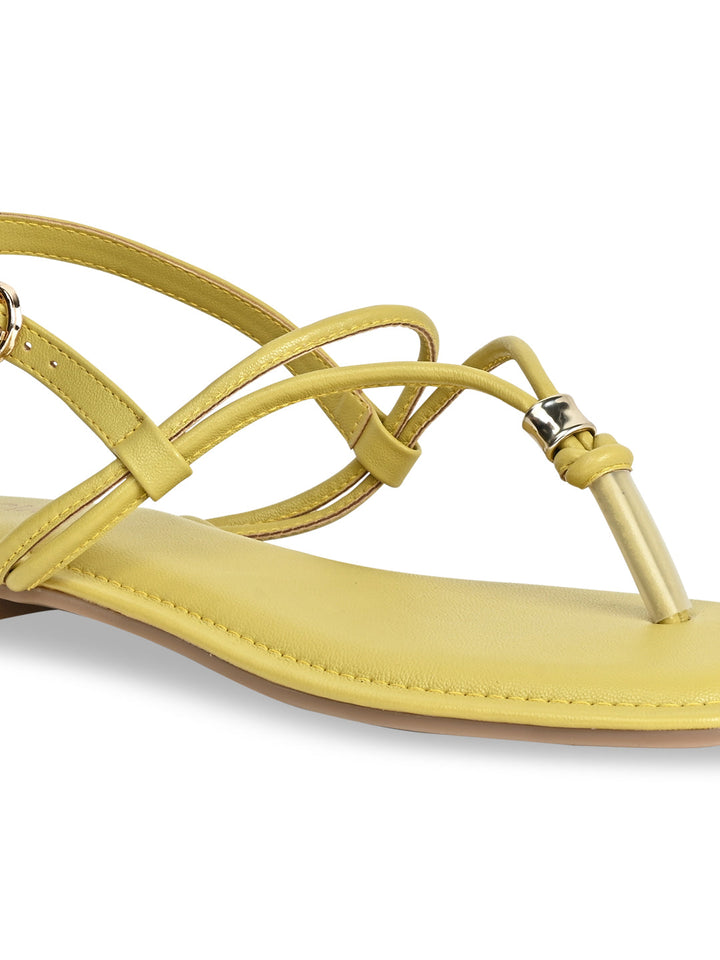 Rocia By Regal Mustard Women Casual Flat Sandals