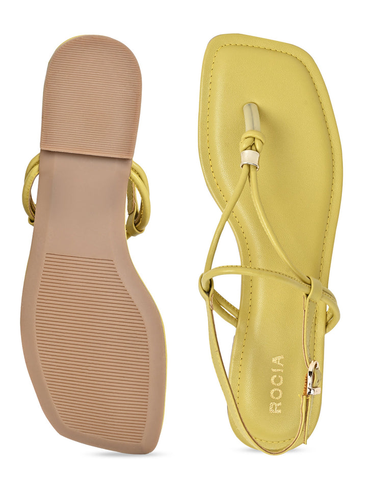 Rocia By Regal Mustard Women Casual Flat Sandals