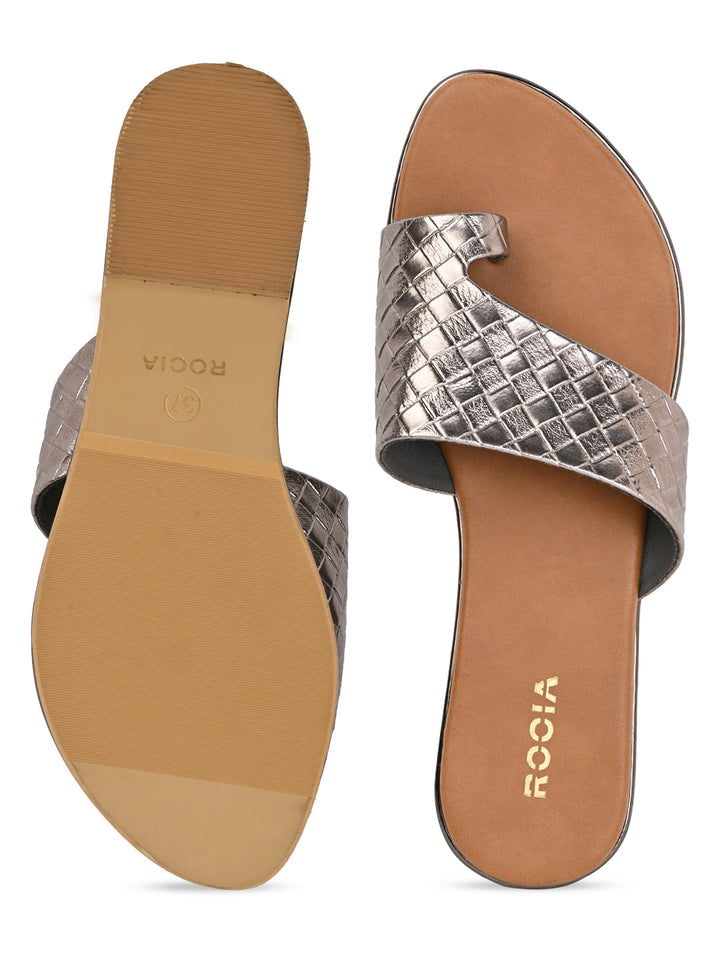 Rocia By Regal Gun Metal Women Casual Woven Flats