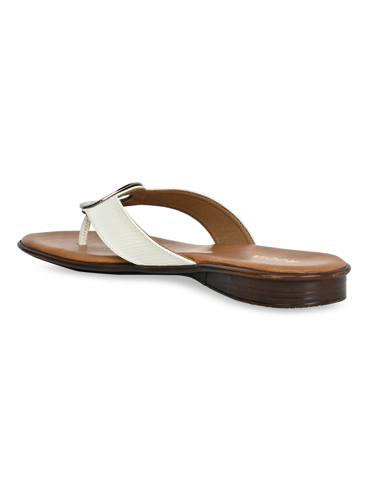 Rocia By Regal Beige Women Casual Thongs With Buckle