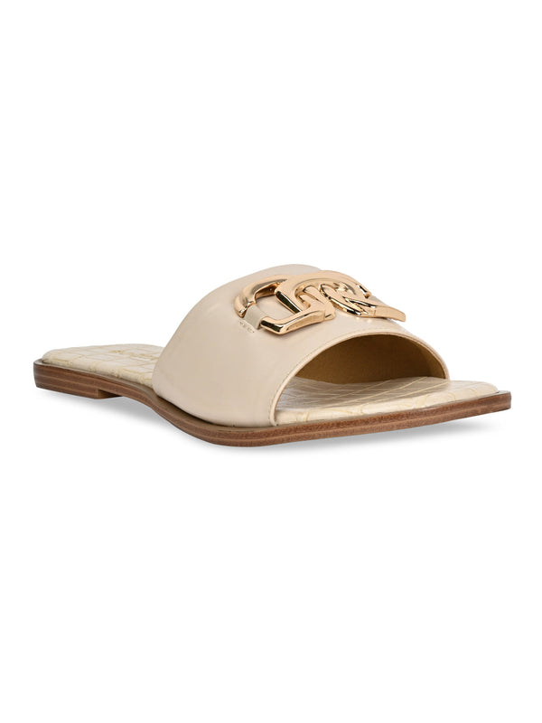 Rocia By Regal Cream Women Buckled Sliders