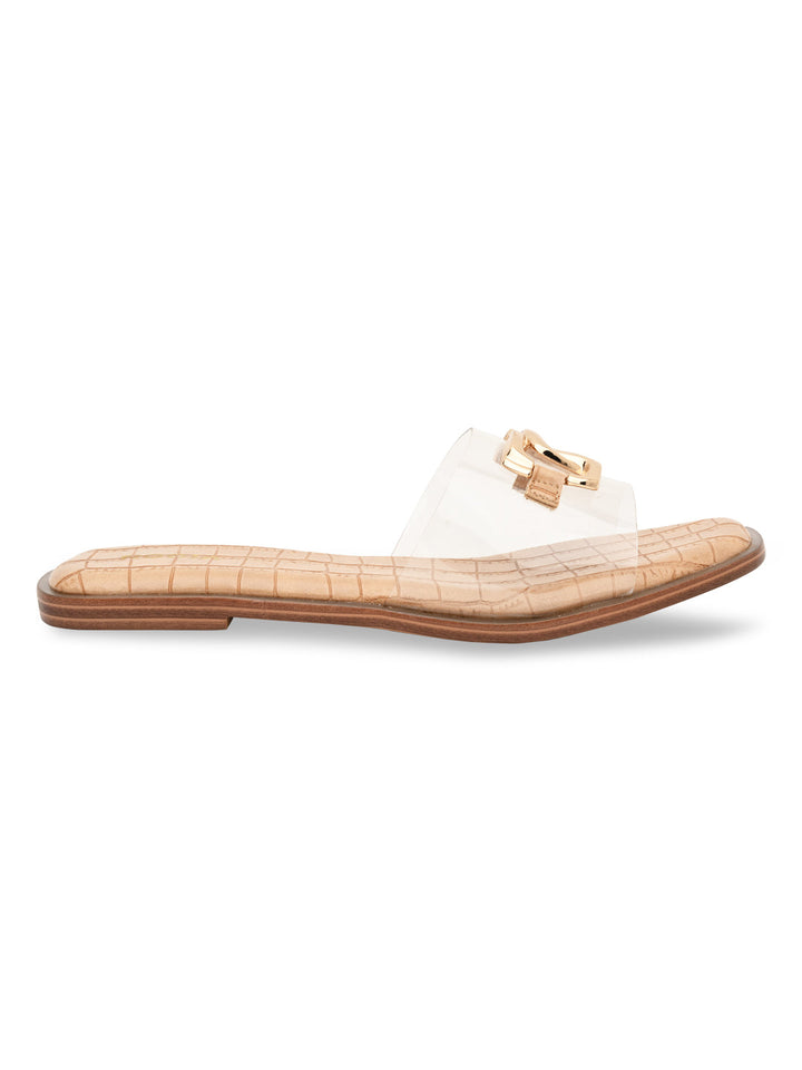 Rocia By Regal Transparent Women Buckled Sliders