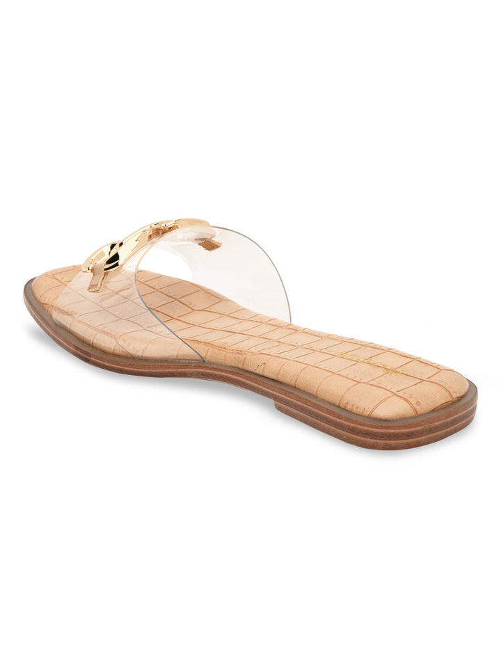 Rocia By Regal Transparent Women Buckled Sliders