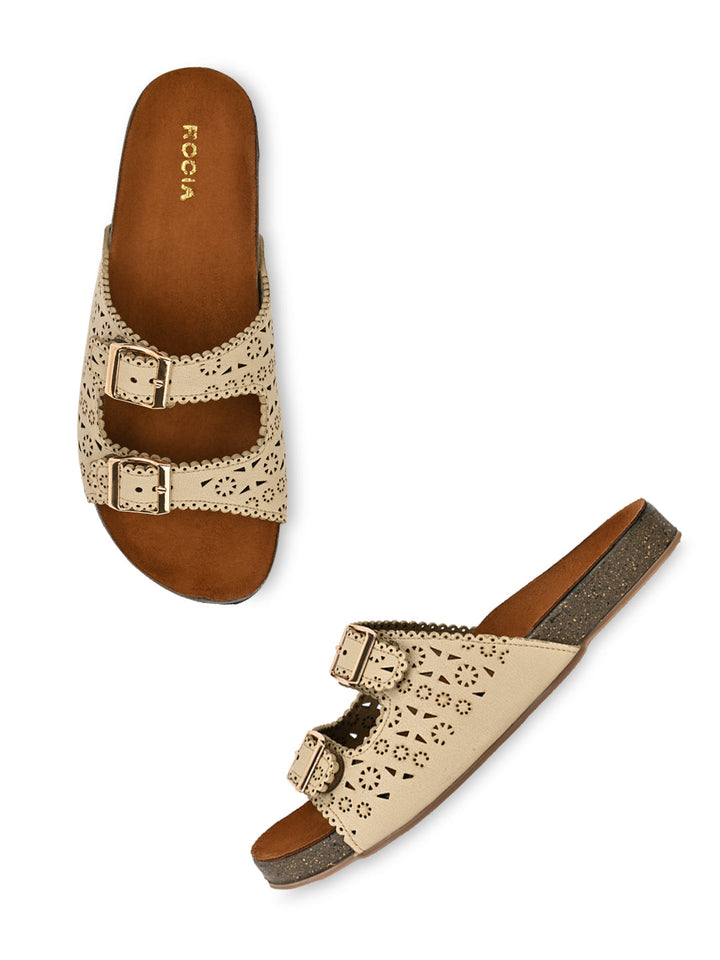 Rocia By Regal Beige Women Casual Laser Cut Flats