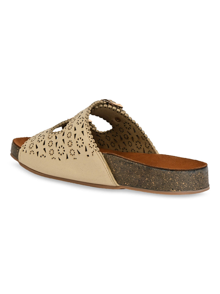 Rocia By Regal Beige Women Casual Laser Cut Flats