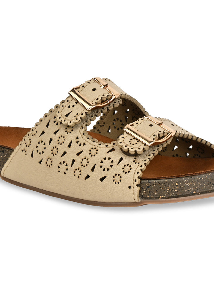 Rocia By Regal Beige Women Casual Laser Cut Flats