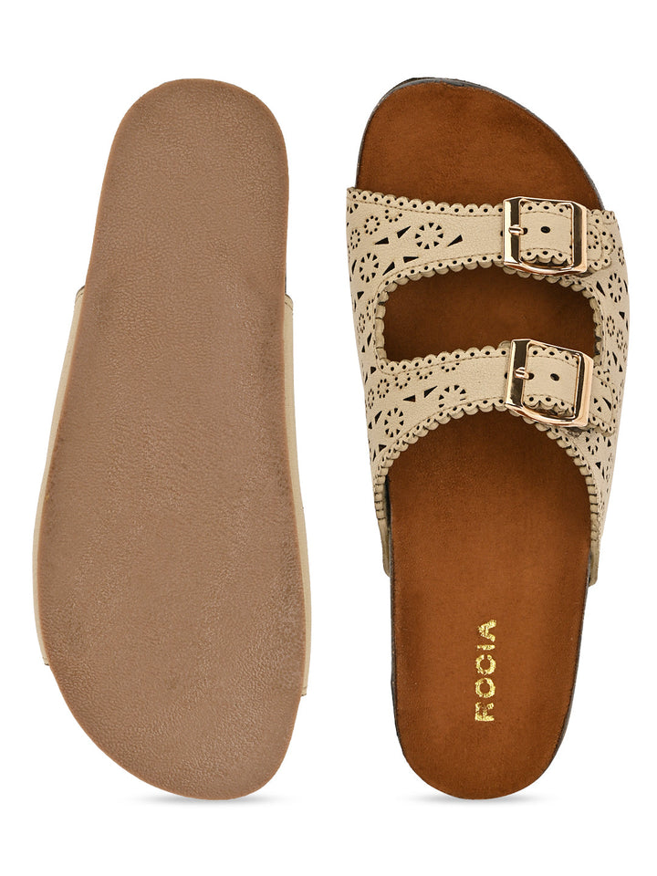 Rocia By Regal Beige Women Casual Laser Cut Flats