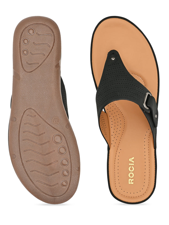 Rocia By Regal Black Women Casual Laser Cut Flats