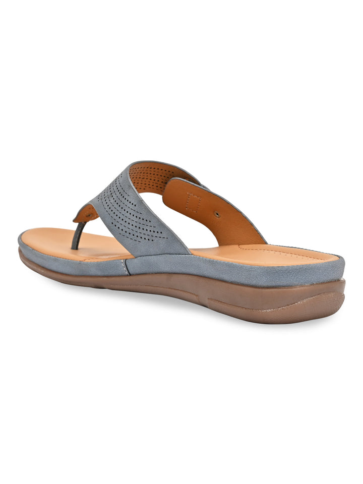Rocia By Regal Blue Women Casual Laser Cut Flats