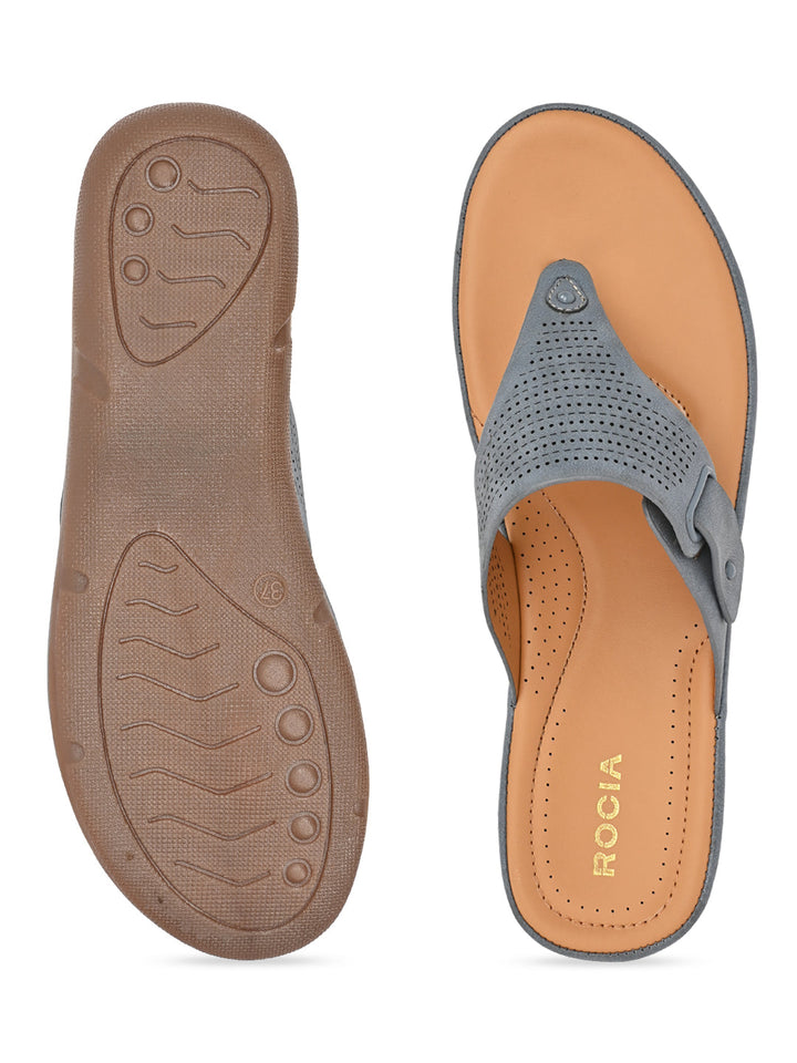 Rocia By Regal Blue Women Casual Laser Cut Flats