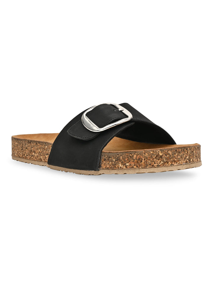 Rocia By Regal Black Women Casual Flat Sliders