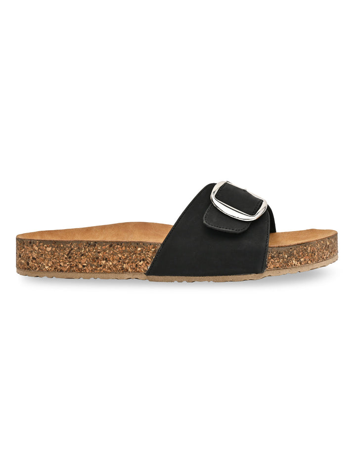 Rocia By Regal Black Women Casual Flat Sliders