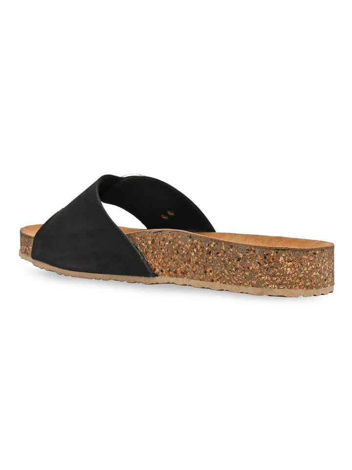 Rocia By Regal Black Women Casual Flat Sliders