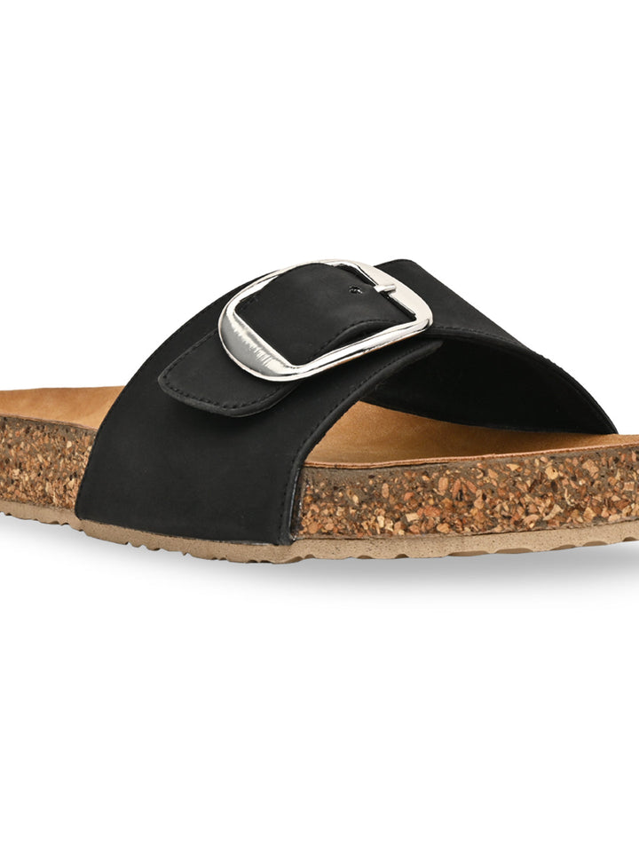 Rocia By Regal Black Women Casual Flat Sliders