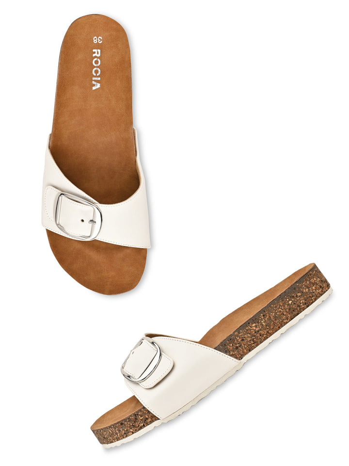Rocia By Regal White Women Casual Flat Sliders